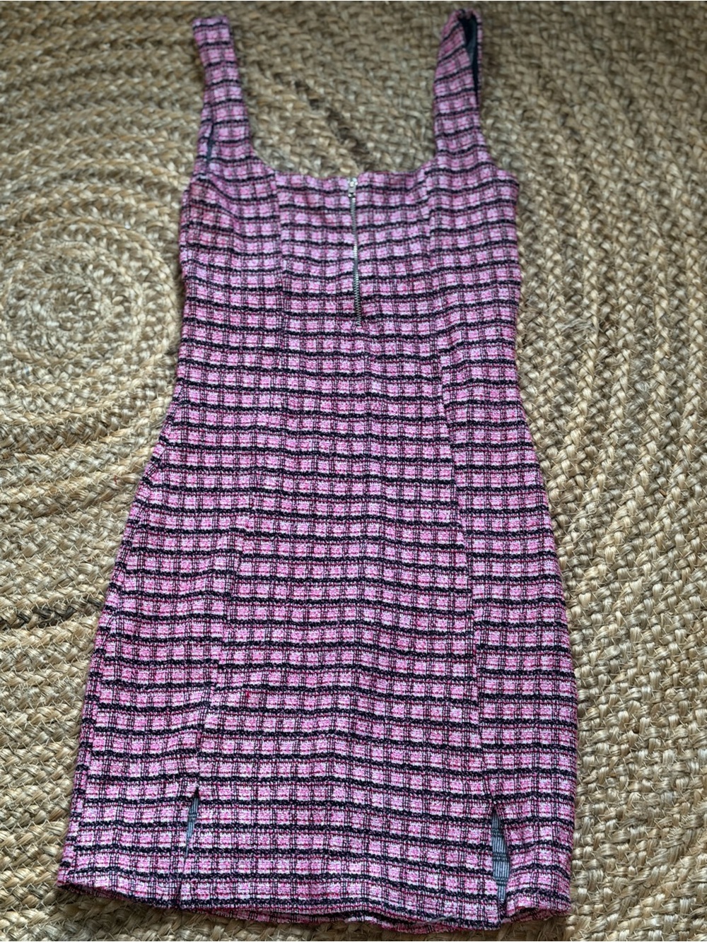 Topshop Pink and Black Plaid Mini Dress